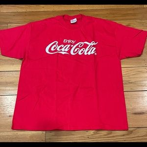 Enjoy Coca-Cola Classic Logo T-Shirt Red Adult XL Vintage Hanes Comfort EUC